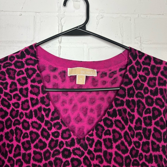 Michael Kors Pink Leopard Print Sweater - Picture 4 of 6